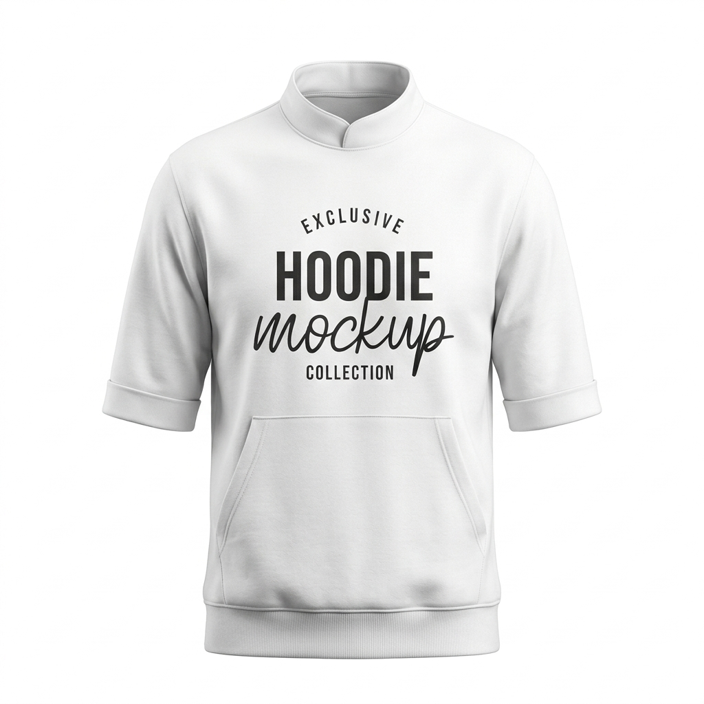 Regular Fit · Band Collar · Elbow-Length Sleeve